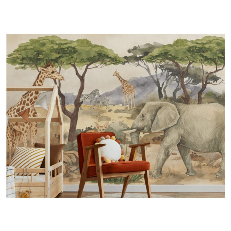 Yokodesign Tapeta Safari zvířátka rozměry: výška 300 cm