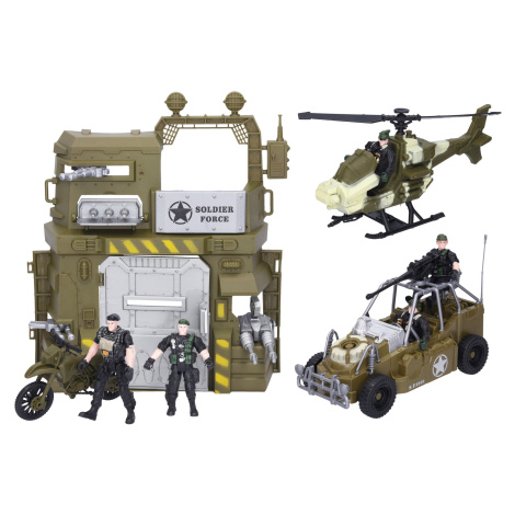 Vojenský set s autem a vrtulníkům Wiky