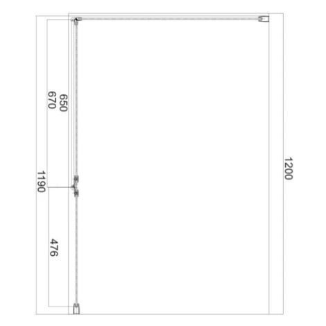 Omnires MANHATTAN ADC12X-ACRTR Sprchová boční stěna 120, chrom