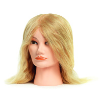 BraveHead 9866 Female Medium Blonde - cvičná hlava, 100% lidské vlasy, 35 - 40 cm