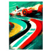 Ilustrace Formula 1 green red, Justyna Jaszke, 30 × 40 cm