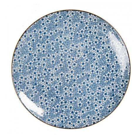 Dezertní talíř s modrými kvítky BlueFlowers – 21x1 cm Clayre & Eef