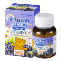 Dr.Muller Müllerovi medvídci s vitamín C s příchutí černý rybíz, cucavé tablety 45 ks