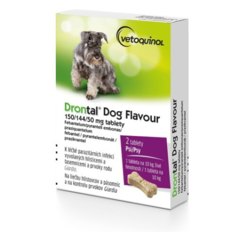 Drontal Dog Flavour 150/144/50mg pro psy 2 tablety