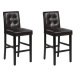 Sada dvou barových židlí čalouněných hnědou koženkou, MADISON, 120371