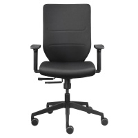 TrendOffice Kancelářská otočná židle TO-SYNC, s područkami a univerzálními kolečky, černá, čalou