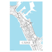 Mapa Cadiz white, (26.7 x 40 cm)