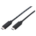 C-TECH kabel USB-C 3.2, M/M, 20Gbps, PD 100W, 1m. černá - CB-USB32-10B