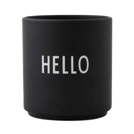 Černý porcelánový hrnek 300 ml Hello – Design Letters