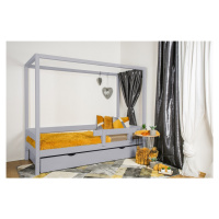 Vyspimese.CZ Dětská postel Míša se zábranou-jeden šuplík Rozměr: 80x180 cm, Barva: šedá