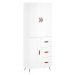 vidaXL Skříň highboard lesklá bílá 69,5 x 34 x 180 cm kompozitní dřevo