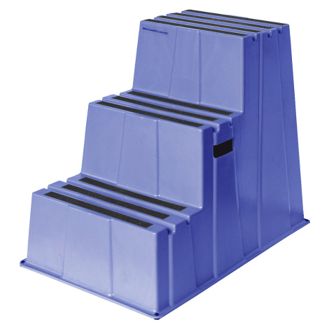 Twinco Plastové schůdky s nekluznými stupni, nosnost 150 kg, 3 stupně, modrá, od 2 ks
