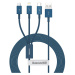 Kabel USB 3 v 1 Baseus Superior Series, USB na micro USB / USB-C / Lightning, 3,5 A, 1,2 m (modr