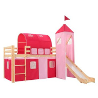 SHUMEE patrová dětská postel se skluzavkou a žebříkem 208 × 230 cm, borovice, 282712