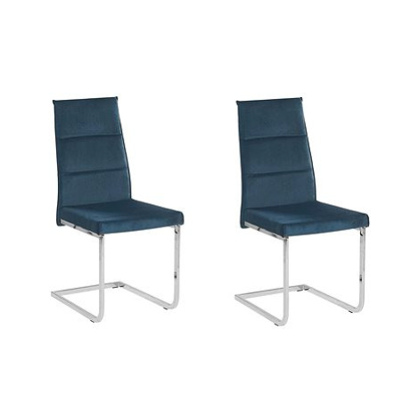 Sada sametových jídelních židlí modrá ROCKFORD, 223801 BELIANI