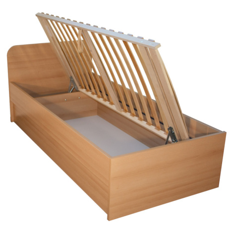 Lermo Postel z lamina OTO s úložným prostorem a roštem Rozměr: 80x190 cm, Dekor: buk iconic