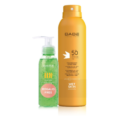 Babé Sun Transparentní opalovací sprej SPF50 200 ml + dárek aloe gel 90 ml