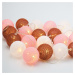 ACA Lighting "vlněné baňky” růžová + bílá, 20 LED dekorační řetěz na baterie (2xAA) teplá bílá I