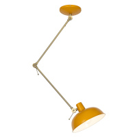 Retro stropní svítidlo žluté s bronzem - Milou