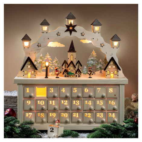 Saico LED oblouk Vánoční vesnice s adventním kalendářem