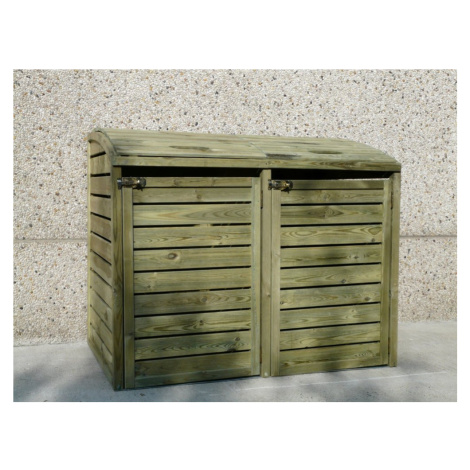 Dřevěný box na popelnice Dekorhome,Dřevěný box na popelnice Dekorhome Lanitplast