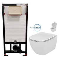 DEANTE Podomítkový rám, pro závěsné WC mísy bez tlačítka + WC Ideal Standard Tesi se sedátkem So