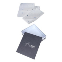 Soft Cotton - Dárkové balení ručníků a osušky Micro Love, 3 ks, bílá-modrá srdíčka