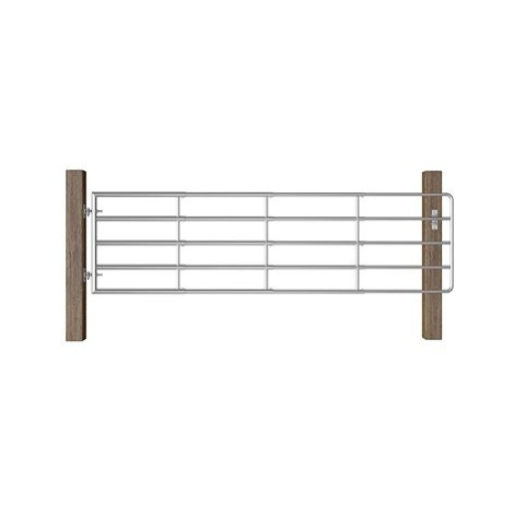 Brána na pastvinu ocelová 5 tyčí (115–300) × 90 cm stříbrná SHUMEE