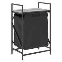 vidaXL Koš na prádlo se 1 přihrádkou a policí šedý sonoma