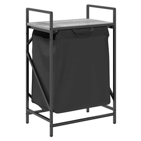 vidaXL Koš na prádlo se 1 přihrádkou a policí šedý sonoma