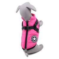 Vsepropejska Achar zimní bunda pro psa s postrojem Barva: Růžová, Délka zad (cm): 30, Obvod hrud