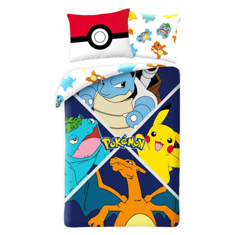 Halantex Povlečení z mikrovlákna 140x200 + 70x90 cm - Pokémon Charizard, Venusaur, Blastoise a P