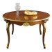 Estila Luxusní kulatý rozkládací jídelní stůl Pasiones z lakovaného masivního dřeva se zlatými d