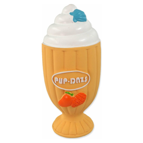 Hračka DF Latex sklenice zmrzlinová se zvukem oranžová 15cm Dog Fantasy
