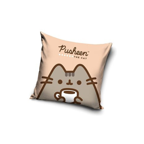Carbotex Povlak na polštářek Kočička Pusheen Čas na kávu 40 × 40 cm