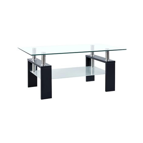 SHUMEE Konferenční stolek černý a průhledný 95 × 55 × 40 cm tvrzené sklo, 330303