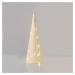 ACA Lighting bílý papírový kuželový strom 40 mini WW LED na baterie 3xAA, IP20 pr.27.5x90cm X114