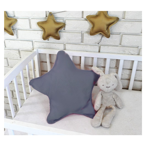 Baby Nellys Dekorační oboustranný polštářek - Hvězdička, 45 cm - tmavě šedá