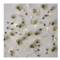 EMOS LED vánoční girlanda Zlaté koule s hvězdami 1,9 m teplá bílá