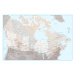 Mapa Detailed map of Canada with roads in blue and neutrals, Blursbyai, 40 × 26.7 cm