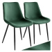 TecTake Sada 2 židlí Monroe v sametovém vzhledu - tmavě zelená