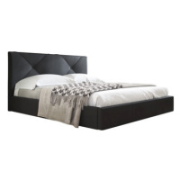 Čalouněná postel KARINO rozměr 160x200 cm Černá eko-kůže