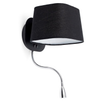 FARO SWEET nástěnná lampa na čtení, černá, se čtecí lampičkou 1L