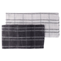 Set 2 kusy kuchyňských ručníků ANDREW tmavě šedá/bílá 100% bavlna 50x50 cm MyBestHome 2 kusy v b