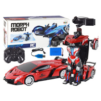 mamido  Auto Robot Transformers 2v1 na dálkové ovládání RC 1:10 červená