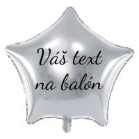 Personal Fóliový balón s textem - Stříbrná hvězda 70 cm