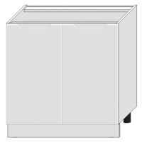 Kuchyňská skříňka Zoya D80 bílý puntík/bílá