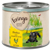 Feringa Single Meat Kitten 12 x 200 g - kuřecí s dýní a šantou kočičí