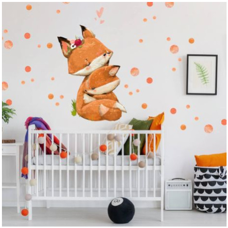 Oranžové dětské samolepky na zeď