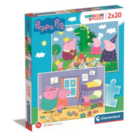 Puzzle Prasátko Pepa, (2x) 20 ks